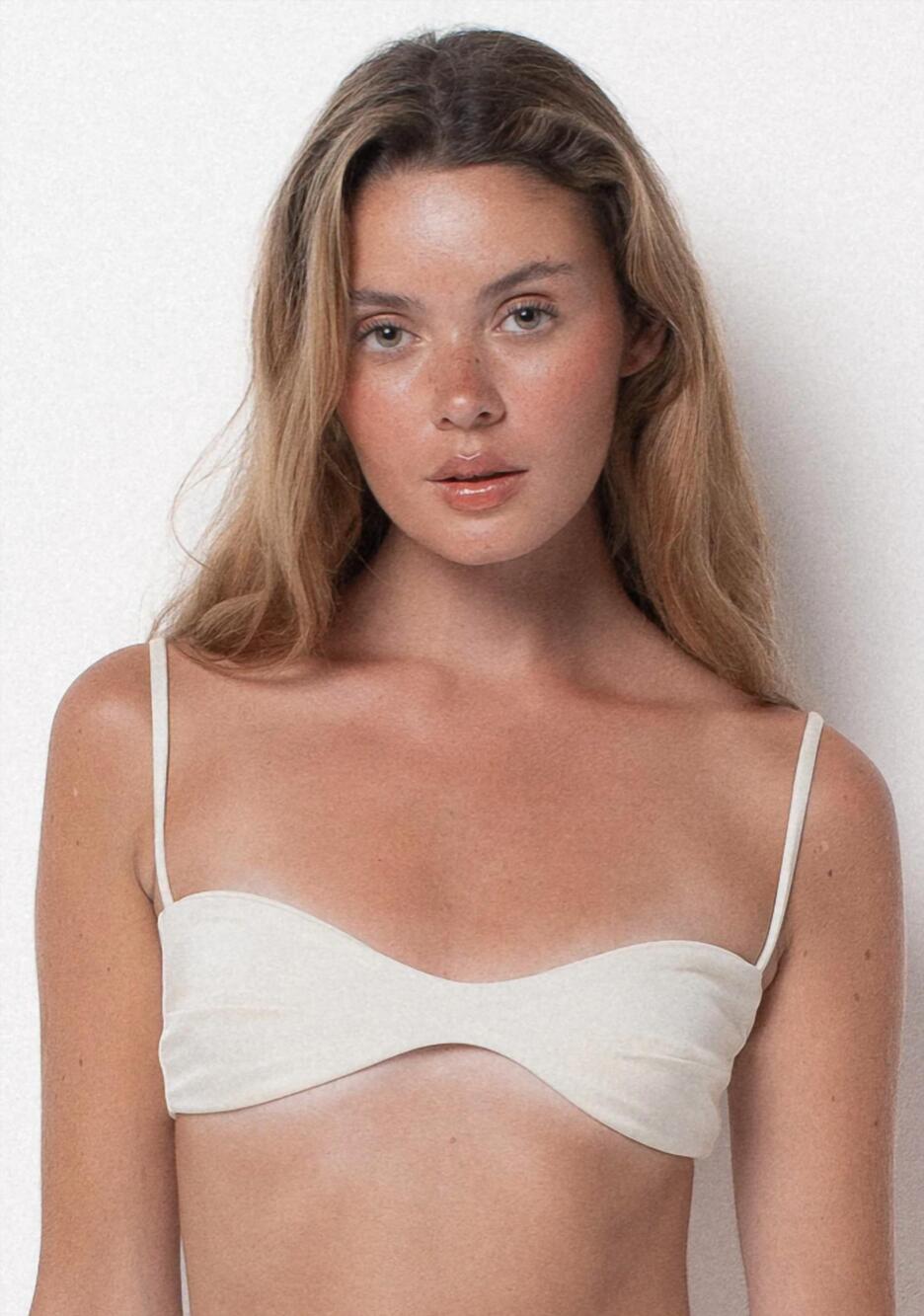 NEW BELLE ANNA clio bikini top in ivory